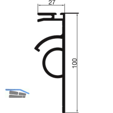 THYSSENKRUPP Syprotech Adapterprofil f�r Regenrinne L=6000 mm Alu blank