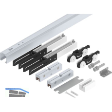 HELM 53 Beschlagset Wand Glas 50 kg Laufschiene L=1700 mm 2 D�mpfungen silber