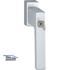 HOPPE Fenstergriff TOULON Sperrzylinder TBT, VK 7x43 mm , silber eloxiert