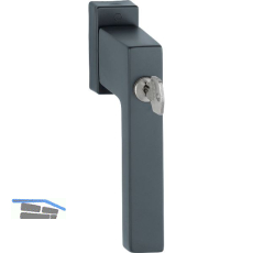 HOPPE Fenstergriff TOULON Sperrzylinder TBT, VK 7x37 mm, schwarz matt