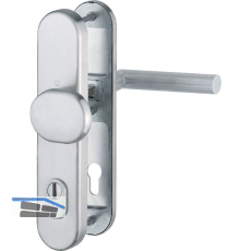 SH-Wechselgarnitur AMSTERDAM mit Kernziehschutz, T�rst�rke 37-47,Edelstahl matt