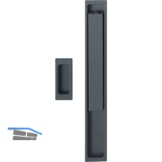 HOPPE Hebeschiebegarnitur AUSTIN Muschelgriff, Aluminium schwarz matt