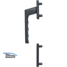 HOPPE Fenstergriff-Halbgarnitur TOULON au�en hoch, Aluminium schwarz matt