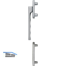 HOPPE Fenstergriff-Halbgarnitur TOULON au�en flach, Aluminium Edelstahl Effekt