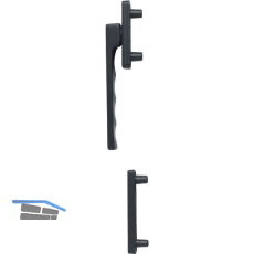 HOPPE Fenstergriff-Halbgarnitur TOULON au�en flach, Aluminium schwarz matt