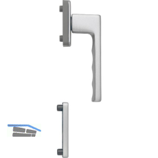 HOPPE Fenstergriff-Halbgarnitur TOULON innen, Aluminium edelstahlfarbig matt