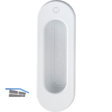 HOPPE Hebeschiebet�rmuschel OMEGA au�en oval, Aluminium wei�