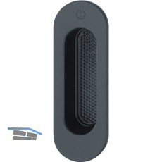 HOPPE Hebeschiebet�rmuschel OMEGA au�en oval, Aluminium schwarz matt