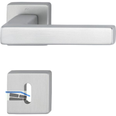 Dr�ckergarnitur AUSTIN - auf Rosette BB, Aluminium edelstahlfarbig matt