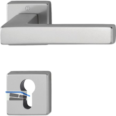 Dr�ckergarnitur AUSTIN - auf Rosette PZ, Aluminium Edelstahl Effekt