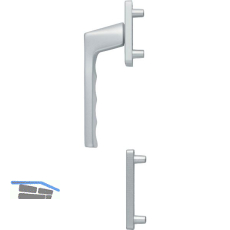 HOPPE Fenstergriff-Halbgarnitur TOULON au�en hoch, Aluminium silber eloxiert
