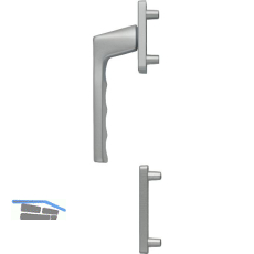 HOPPE Fenstergriff-Halbgarnitur TOULON au�en hoch, Aluminium Edelstahl Effekt