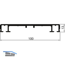 THYSSENKRUPP Syprotech Flachdeckschiene 100/13 ungelocht L=7000 mm Alu blank