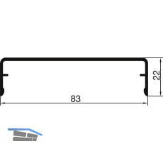 THYSSENKRUPP Syprotech Klipsabdeckung 83/22 Alu anthrazit RAL 7016 L=6000 mm