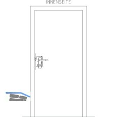 Fluchtt�rschloss-Set 1 flg. Funktion B/EN 179, links, DM 50, Edelstahl