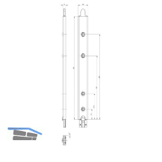 Anschlusseinheit zu Falzhebelgetriebe, Secury Automatic 270 mm, oben, universal
