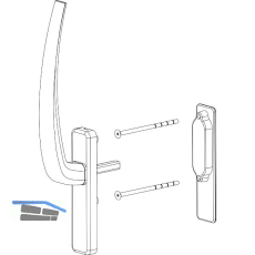 HAUTAU ATRIUM HS Griffgarnitur innen, TS 81-92 mm, Alu Edelstahl-Effekt