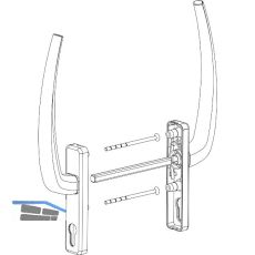 HAUTAU ATRIUM HS Griffgarnitur PZ innen/au�en, TS 68-92 mm, Alu silber eloxiert