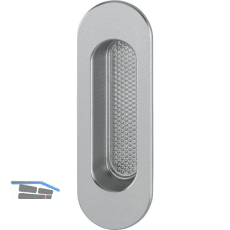 HOPPE Hebeschiebet�rmuschel oval, Aluminium Edelstahl Effekt