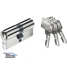 BKS Industriedoppelzylinder B-59 35/55 mm verschiedensperrend Messing vernickelt