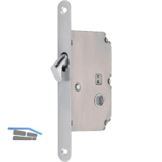 HOPPE Schiebet�rschloss mit Bogenriegel, WC, DM 50, rund, verchromt satiniert