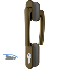 ROTO Balkont�rgriffgarnitur ROTOLINE niedrig, Aluminium mittelbronze eloxiert