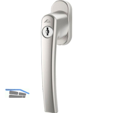 ROTO Fenstergriff ROTOLINE - Sperrzylinder, 100 Nm, Aluminium silber eloxiert