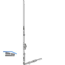 ROTO D-/DK-Getriebe KSR konstant DM 15 mm 1P L=460/120 mm Eckumlenkung silber