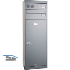 RENZ Paketkasten QUBO - L, mit Sprechfeld, Graualuminium