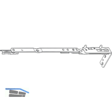 ROTO NT/NX Axerarm Designo Gr. 350 Holz Falztiefe 30 mm silber links