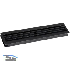 L�ftungsgitter f�r Zimmert�ren 454 x 90 mm TS 35-45 mm Kunststoff schwarz