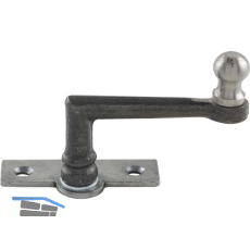 Fensterreiber m. Eisenknopf auf eckiger, austrag.Platte,25mm,Messingguss schwarz