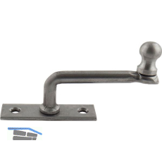 Fensterreiber m. Eisenknopf auf eckiger Platte, 15 mm, Stahl blank