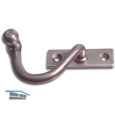 Kurbelreiber mit Eisenknopf auf eckiger, gerader Platte, Stahl blank, rechts, 15