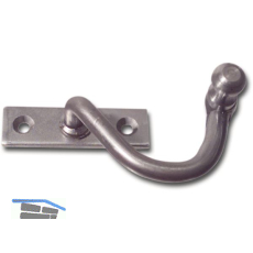 Kurbelreiber mit Eisenknopf auf eckiger, gerader Platte, Stahl blank, links, 25