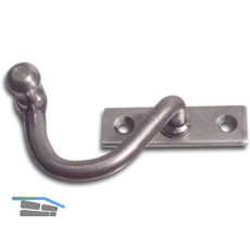 Kurbelreiber mit Eisenknopf auf eckiger, gerader Platte, Stahl blank, rechts, 25