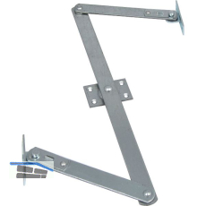 Oberlicht-Z-Schere, Angriffarm 150 mm, Mittelst�ck 310 mm, Stahl verzinkt