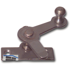 Zungenreiber mit Eisenknopf auf eckiger, austr. Platte, Stahl blank 20 mm rechts