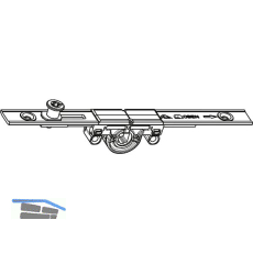 ROTO NT/NX Kantengetriebe mittig/variabel DM 15 mm L= 180 mm 1P Zapfen silber