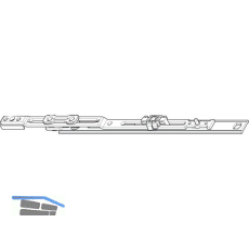 ROTO NT/NX Mittelverschluss mehrteilig ohne Zapfen L=200 mm silber kuppelbar