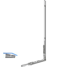 ROTO NT/NX Rundbogen-Bauteil senkrecht L= 420 mm mit Eckumlenkung silber