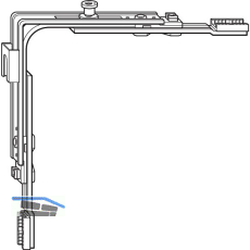 ROTO NT/NX Eckumlenkung Stulp oben 1V-Zapfen f�r 2-flg. Fenster silber