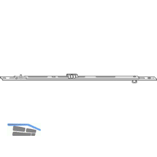 ROTO NT/NX Mittelverschluss mehrteilig 1P L=400 mm silber