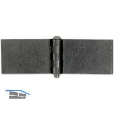 Anschwei�scharnier Rolle � 22 mm, Bandlappen 75x50 mm,Stahl blank