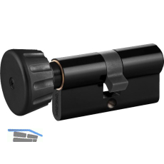 DORMAKABA Knaufzylinder expert plus, verschiedensperrend, 65/K75, schwarz