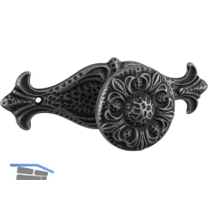 Knopf Faial mit Platte Breite 95 mm, Tiefe 24 mm, ZN eisenf�rbig br�niert