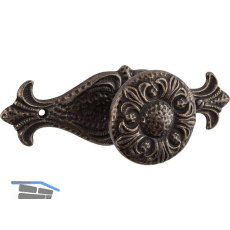 Knopf Faial mit Platte Breite 95 mm, Tiefe 24 mm, ZN altmessing br�niert