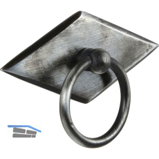 H�ngegriff Karo mit Schild Breite 68 mm, H�he 35 mm, Eisen altverzinnt