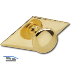 Knopf Karo mit Schild Knopf- � 25 mm, Breite 68 mm, H�he 35 mm, Messing poliert