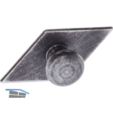 Knopf Karo mit Schild Knopf- � 25,B 68,H 35 mm,Eisen schwarz verzinkt abgerieben